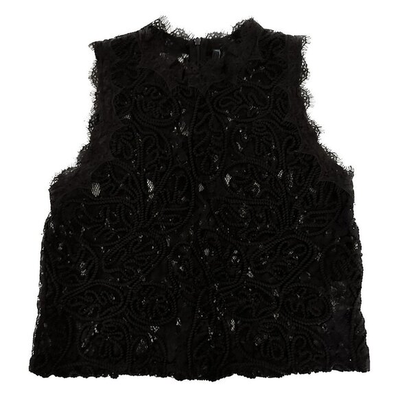 CHICWISH Black Lace and Rope Sleeveless Cropped Top - Size Small - Picture 1 of 3
